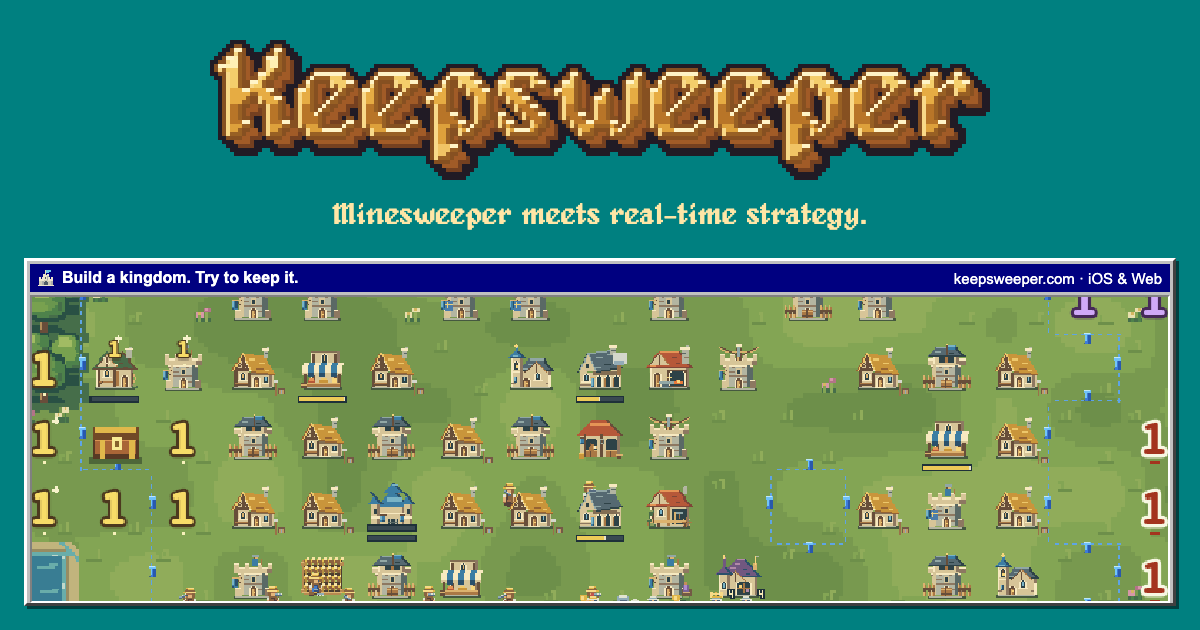 Keepsweeper logo and gameplay